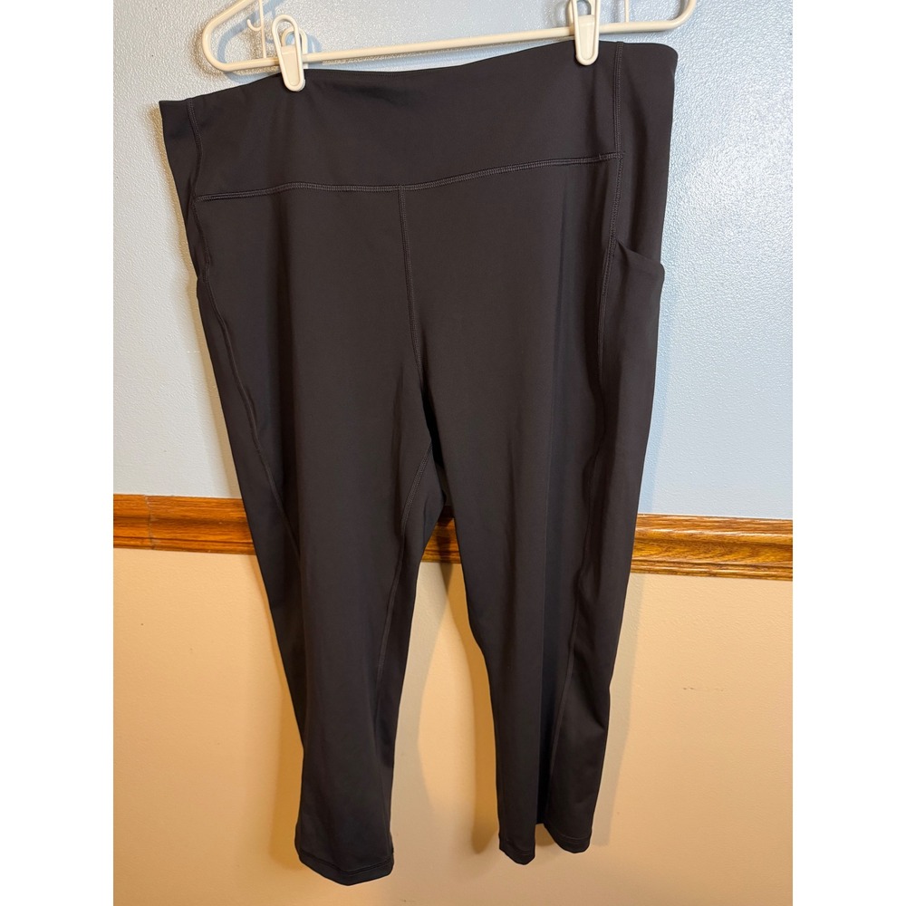 Tek Gear Ultrastretch Black Cropped Leggings with Pockets Womens 2X RN73277